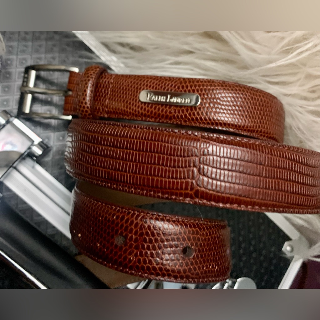 Ralph Lauren Beltgenuine Leather Exotic Sz Lnewno Tag#Rrl